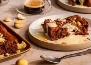 Fondant châtaigne et crème anglaise Bridélice 