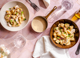 Gnocchis de pomme de terre maison et sauce forestière