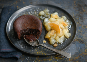 Moelleux Chocolat & Compotée de Poires au Gingembre