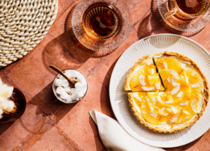 Tarte à l’ananas, à l’orange et à la noix de coco