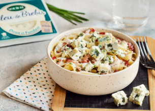 Tagliatelles carbonara au bleu de brebis