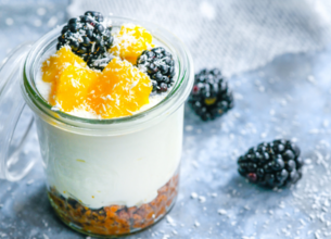 Petits Cheese-Cakes Mangue Coco mures