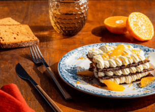 Millefeuille de pain d’épices et crème à l'orange Président 