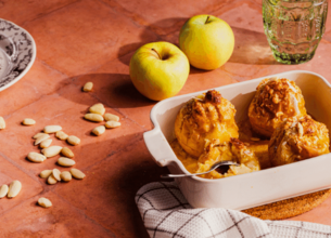Pommes au four gourmandes à la frangipane et au beurre demi-sel