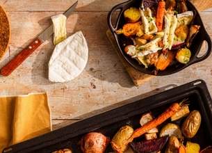 Légumes rôtis au piment d'Espelette et Coulommiers extra fondant 