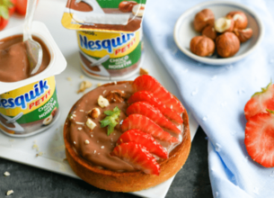 Tartelette choco-noisettes aux fraises