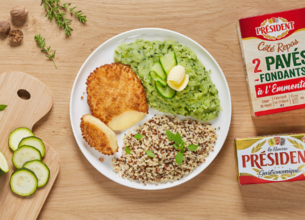 Pavé Fondant à l’Emmental et Purée de courgettes