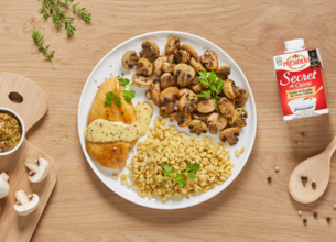 Poulet Forestier et sa sauce Moutarde à l’ancienne