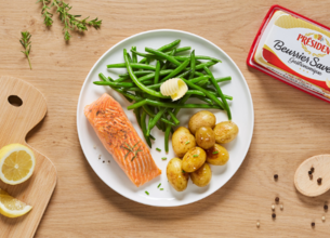 Pavé de saumon rôti à l’ail