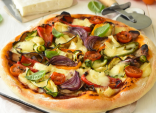 Pizza aux légumes grillés et à la Brique de Brebis Lou Pérac 