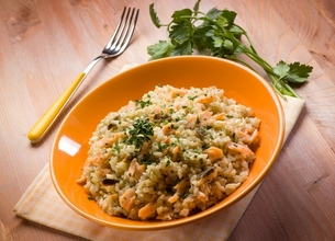 Risotto saumon et parmesan