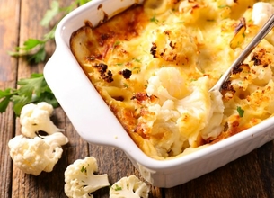 Gratin chou-fleur, pommes de terre et béchamel Lactel 