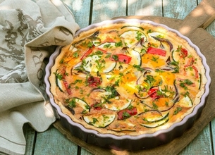 Tarte à l'aubergine et à la courgette