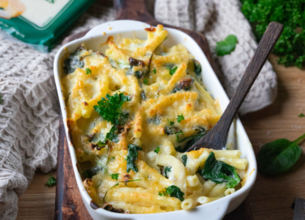 Mac and cheese aux épinards et à la Tomme Lou Pérac
