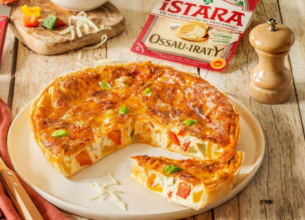 Quiche aux poivrons et Ossau Iraty Istara