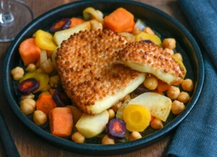 Légumes mijotés & Pavés fondants à l’Emmental Président