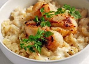 Risotto de fête Galbani aux noix de Saint-Jacques et au safran