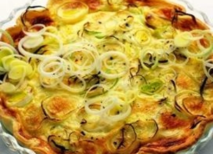 Tarte aux poireaux et au Délice pour Tartiflette Président 