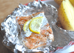 Papillotes de saumon au barbecue Bridélice