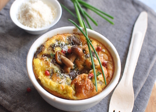 Petits flans forestiers au parmesan Galbani