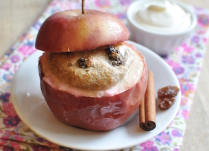 Pommes farcies à la crème d'amande et raisins Président 