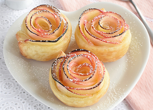 Roses feuilletées aux pommes Président