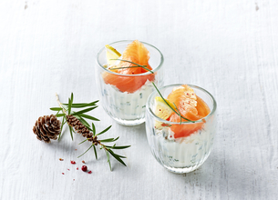 Verrine labné et saumon fumé