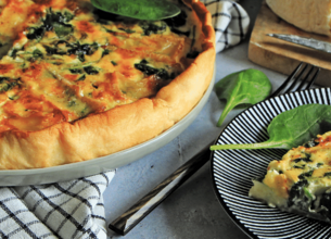 Quiche aux épinards et au camembert Lanquetot