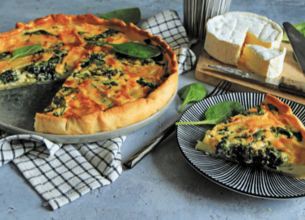 Quiche aux épinards et au camembert Lanquetot