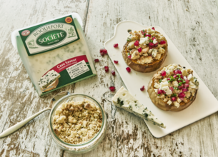 Gratin de butternut et crumble de Roquefort AOP Société