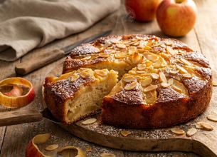 Gâteau aux pommes et aux amandes grillées Primevère