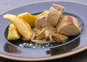 Boudin blanc aux pommes caramélisées