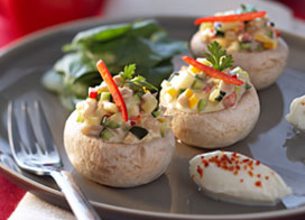 Champignons farcis aux légumes et Mascarpone