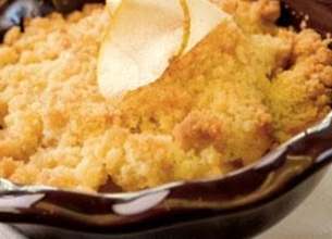 Crumble poires et gingembre frais