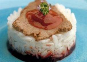 Emincé de veau au chutney de fraises