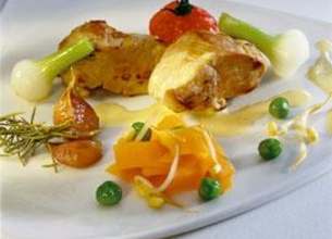Filet de porc au lait et étuvée de légumes