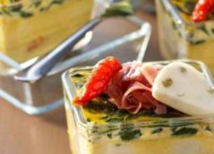Frittata d'épinard et jambon de parme