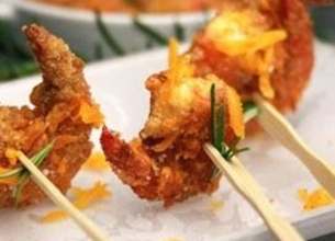 Gambas en croûte de mimolette Boule d’Or