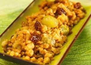Giboulée aux deux raisins, crumble à la noisette