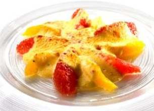 Gratin d'agrumes, sabayon au parfum de cannelle