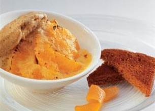Gratin d'oranges, glace au pain d'épices