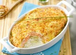 Gratiné de pomme de terre au saumon fumé