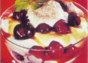 Mousse de yaourt aux cerises