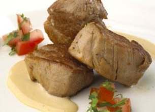 Noisettes de porc et crème au neufchâtel