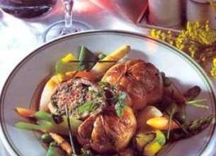 Paupiettes de Veau aux herbes potagères et légumes de printemps