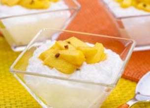 Perles du Japon en crème de coco et salade de mangue