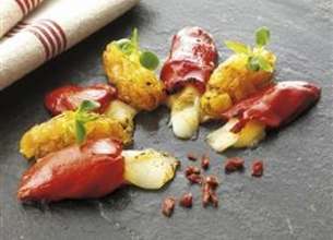 Piquillos farcis au P'tit Basque Istara et marmelade de fruits