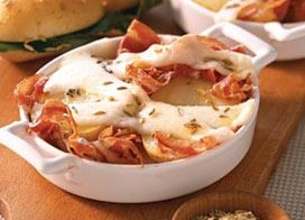 Pommes de Terre Gratinées à la Pancetta et Mozzarella