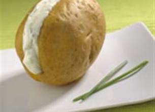 Pommes de terre en papillote, crème ciboulette