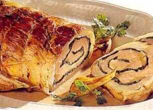 Roulé de veau aux pousses d'épinard et comté